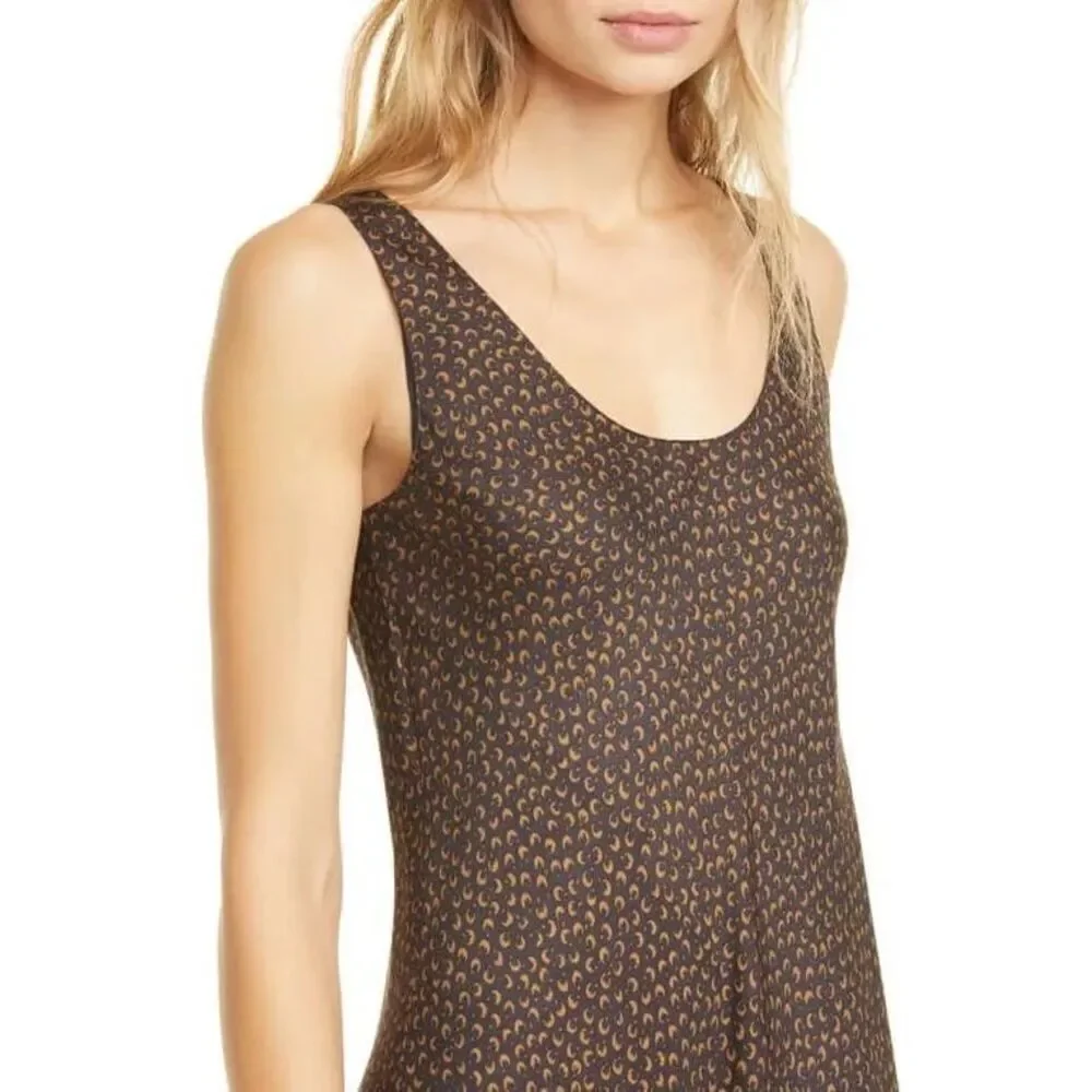 Vince scoop neck maxi slip dress silk black tan size XS